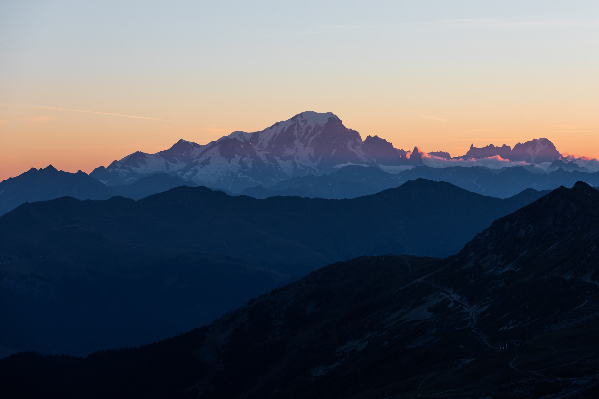 couché de soleil à Méribel